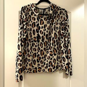 Leopard print size L lightweight hoodie from Jaclyn Intimates
